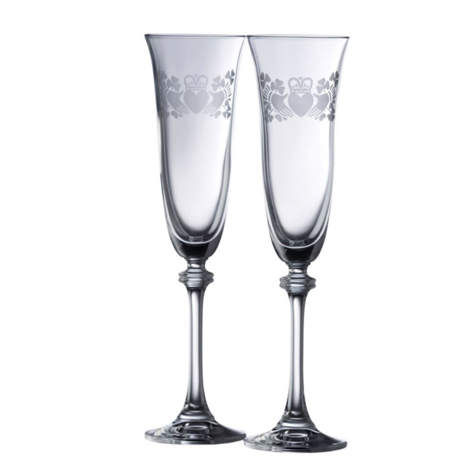 Galway Crystal Claddagh Liberty Flute Pair by Galway Crystal