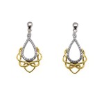 Keith Jack S/S Rhodium + 10k Gold Love Chalice Post Earrings