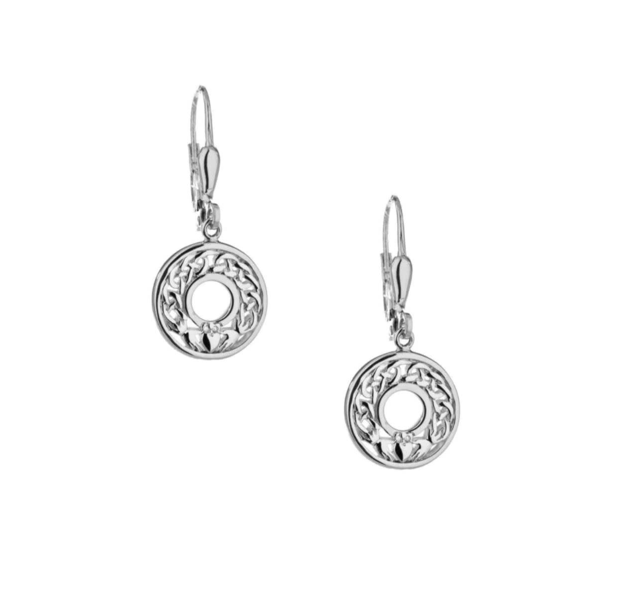 Keith Jack Sterling Silver Claddagh Leverback Earrings