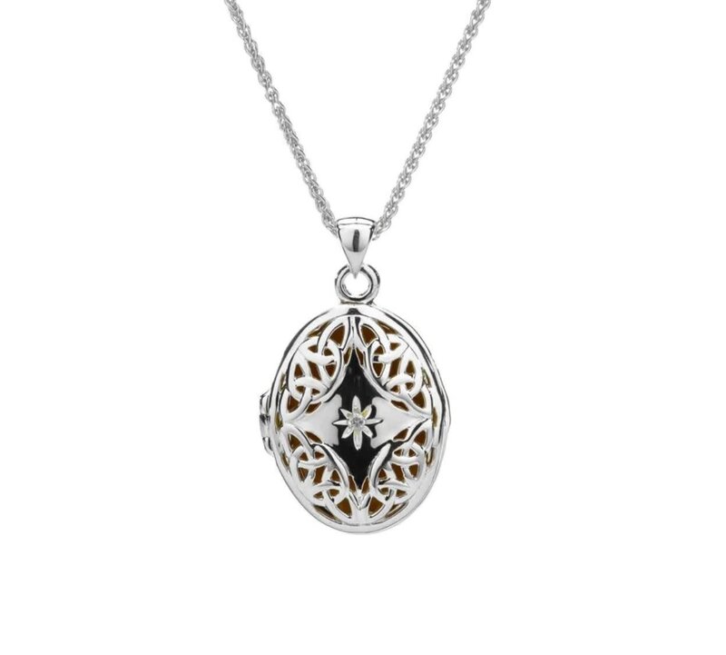 Keith Jack Silver + 22k Gilded Trinity Diamond Set Locket
