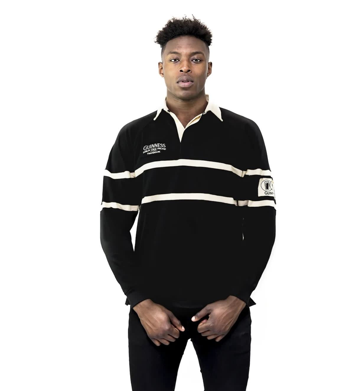 Guinness Guinness Cream & Black Rugby Shirt: Long Sleeve