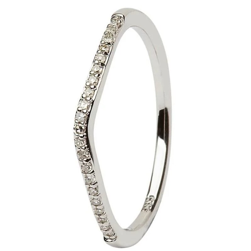 Shanore 14k White Gold Sapphire Diamond Celtic Ring