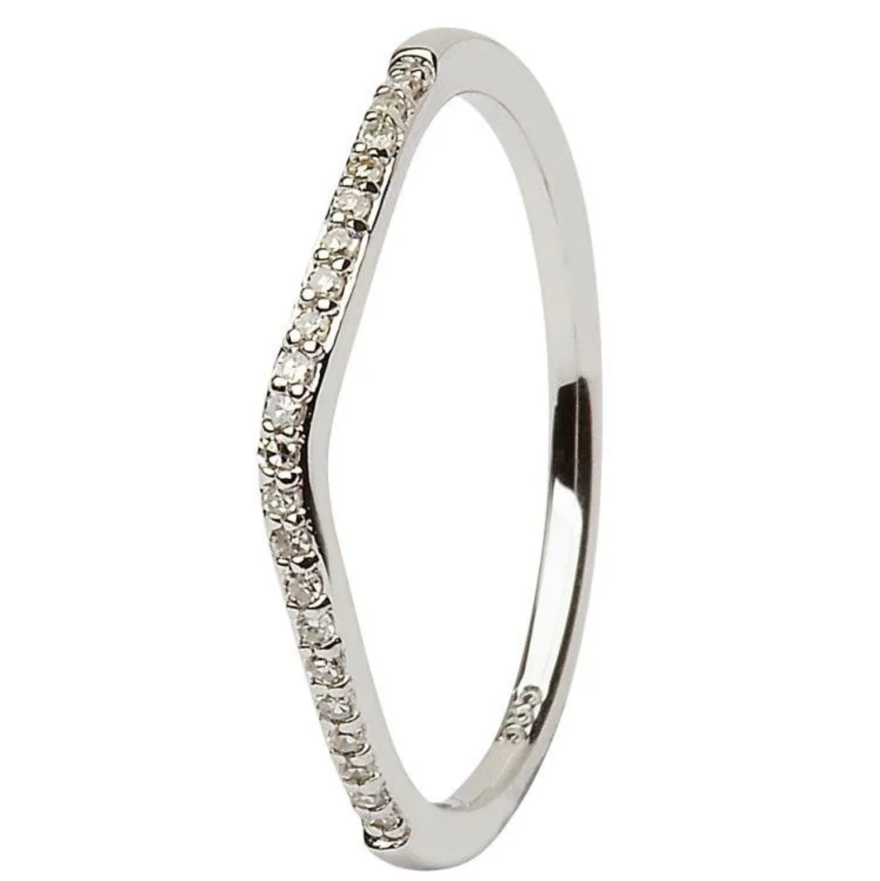 Shanore 14k White Gold Sapphire Diamond Celtic Ring