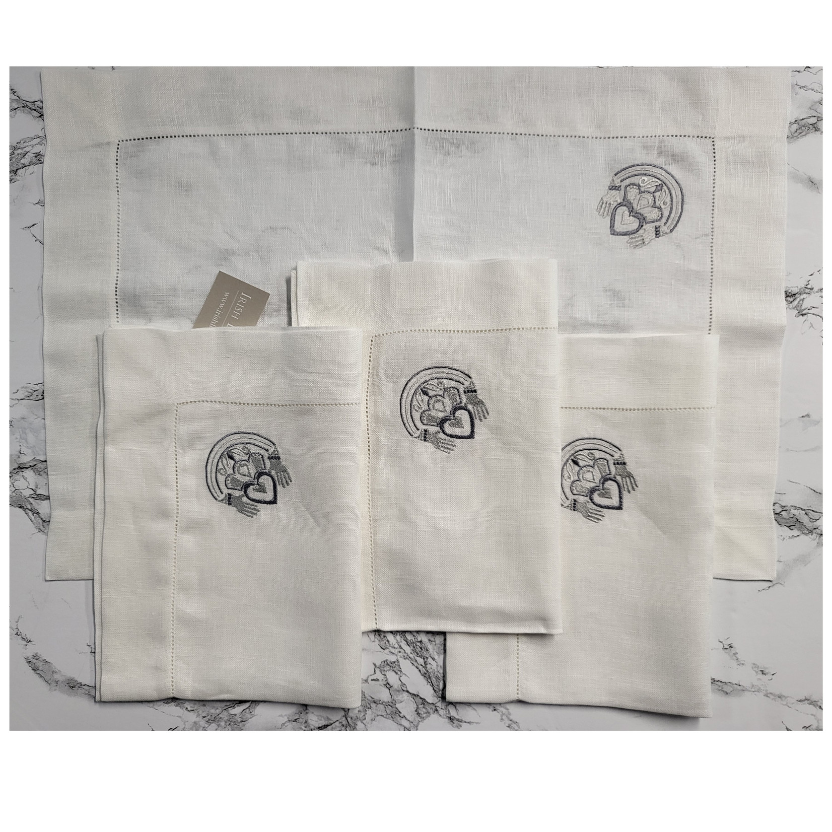 Irish Linen House Linen Placemats:  Set of 4 Claddagh/Silver