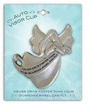 Cathedral Art Visor Clip Never Drive Faster Angel