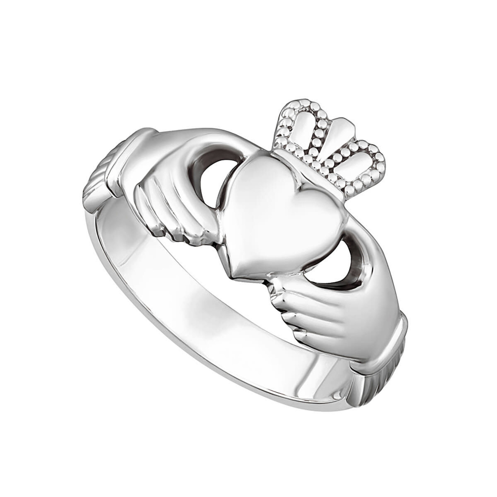 Solvar Sterling Silver Mens Claddagh Ring