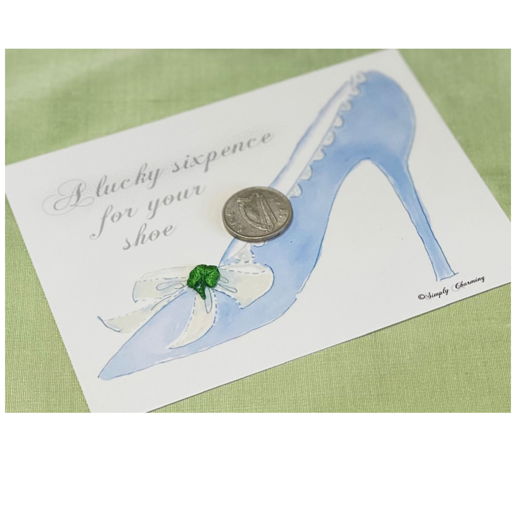 Simply Charming Wedding Card: 6 Pence for Bride