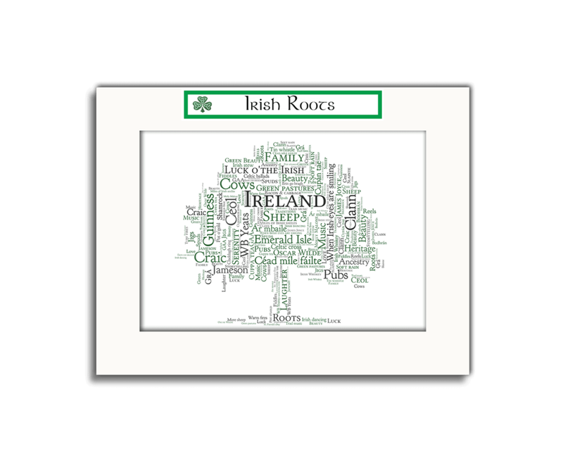 Ireland With Love Word Map: Oak Tree