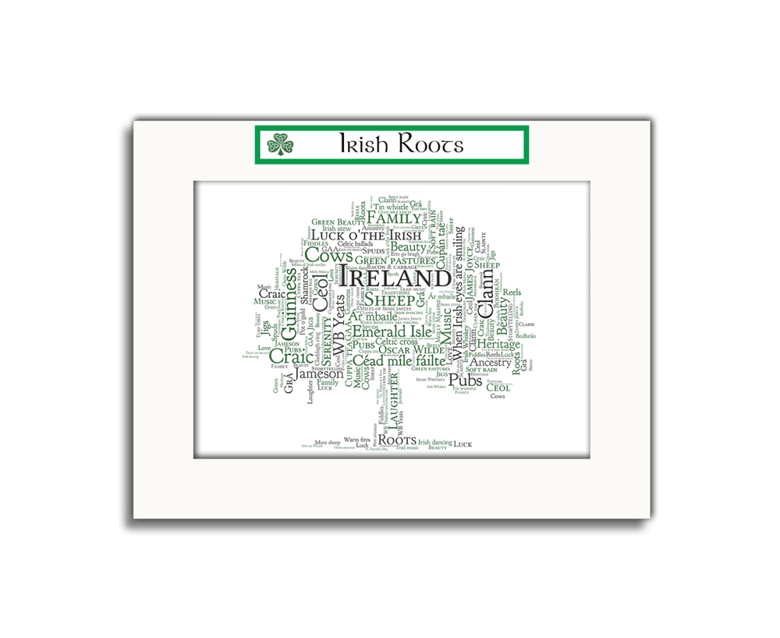Ireland With Love Word Map: Oak Tree