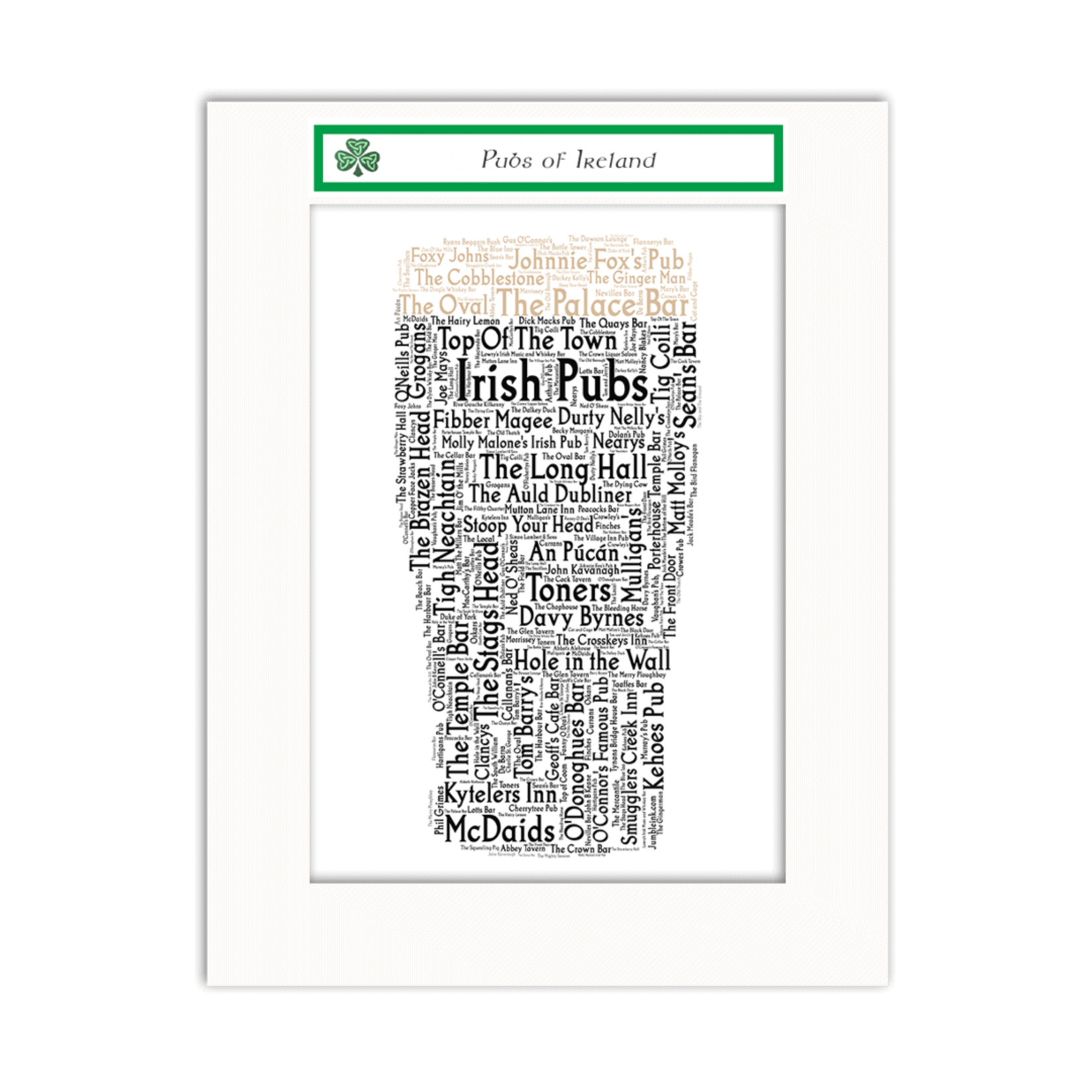 Ireland With Love Word Map: Irish Pubs