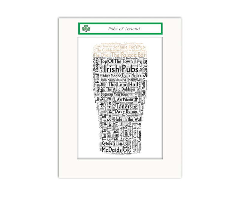 Ireland With Love Word Map: Irish Pubs