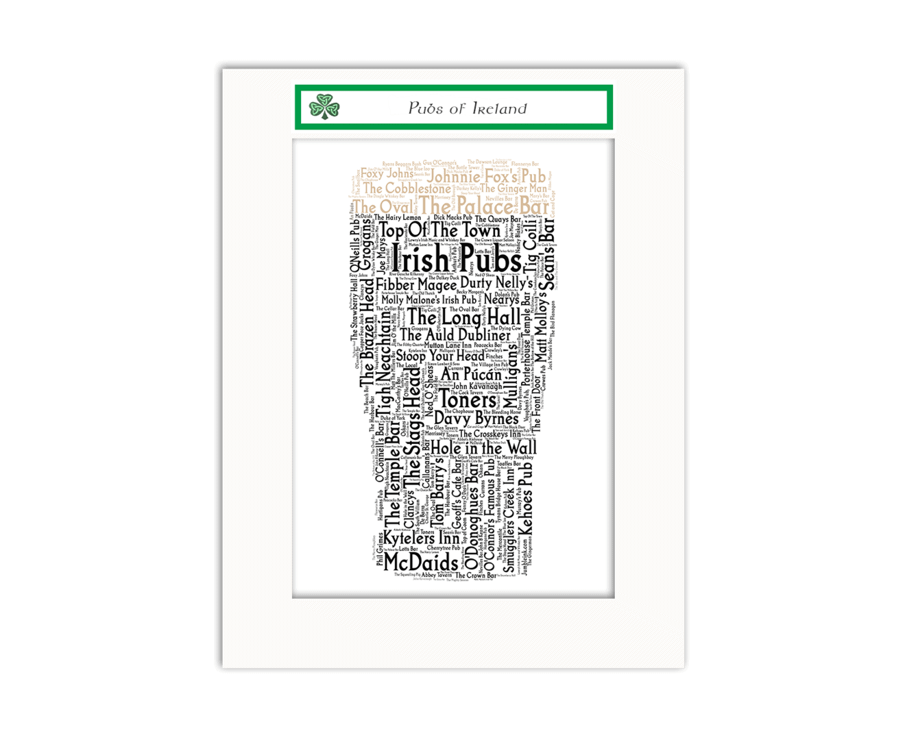 Ireland With Love Word Map: Irish Pubs