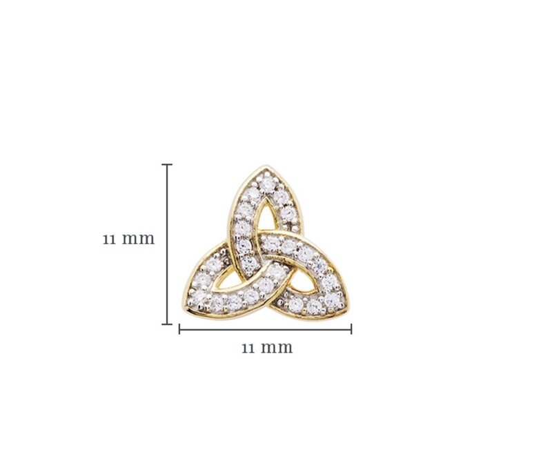Shanore 14kt Gold Vermeil Trinity Post Earrings w/ CZ