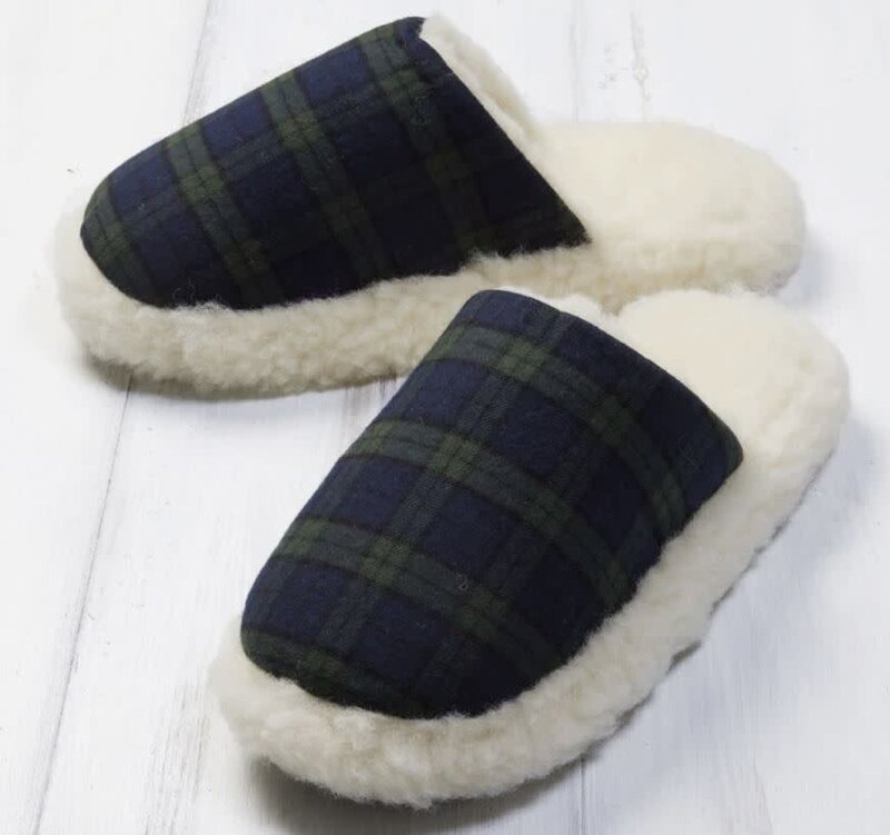 Lee Valley Ireland Blackwatch Tartan Wool Slippers:
