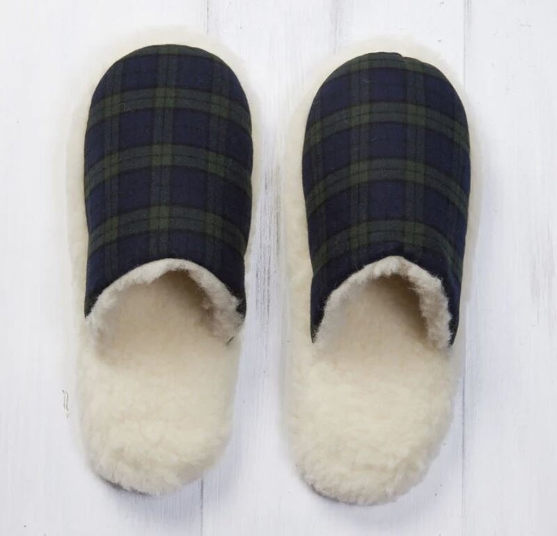 Lee Valley Ireland Blackwatch Tartan Wool Slippers: