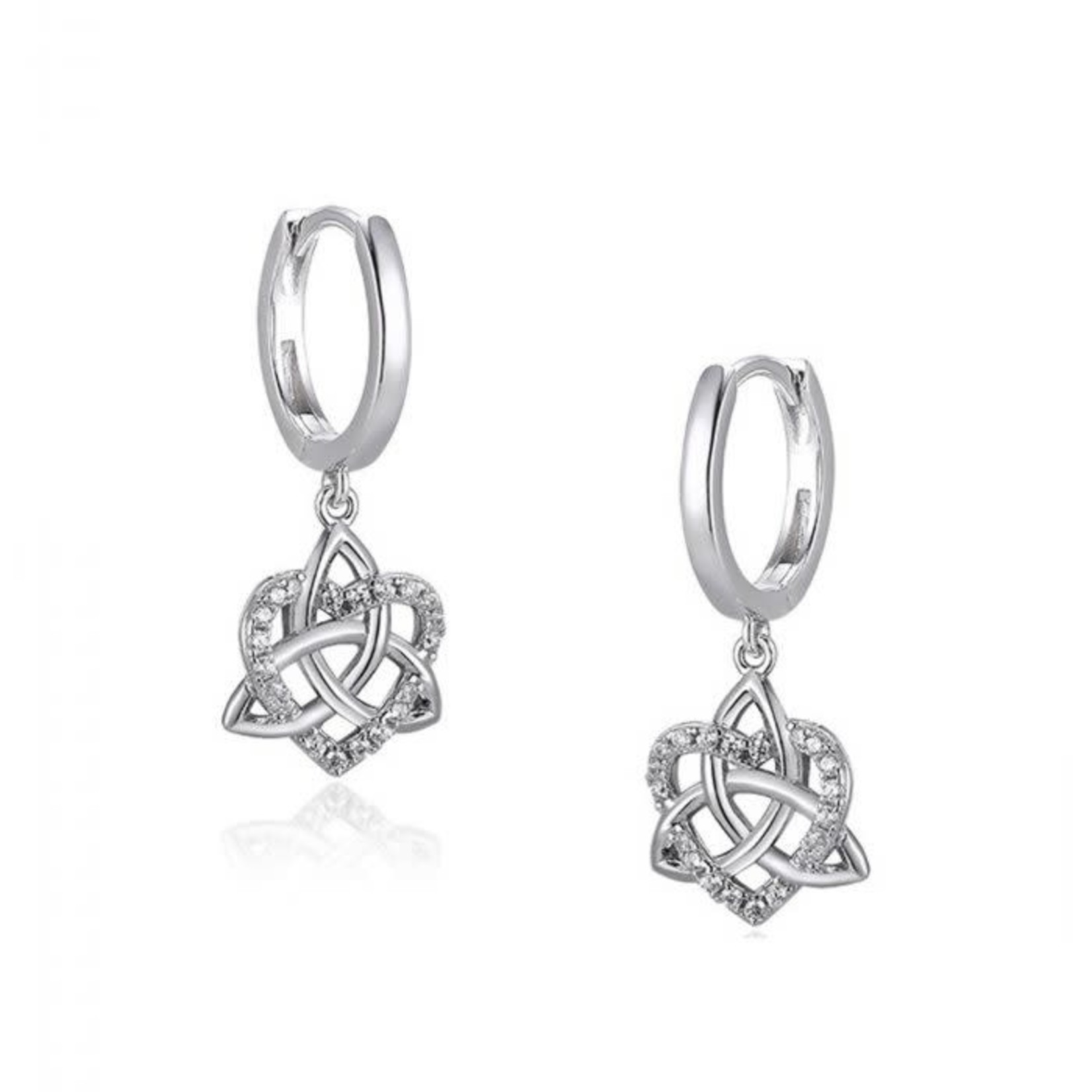 Boru Jewelry Trinity Heart Earrings w/ CZ