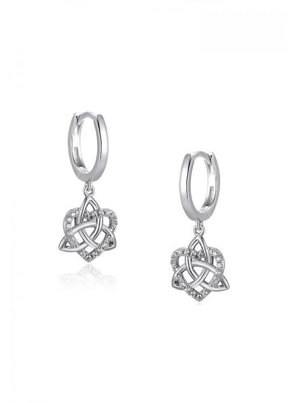 Boru Jewelry Trinity Heart Earrings w/ CZ