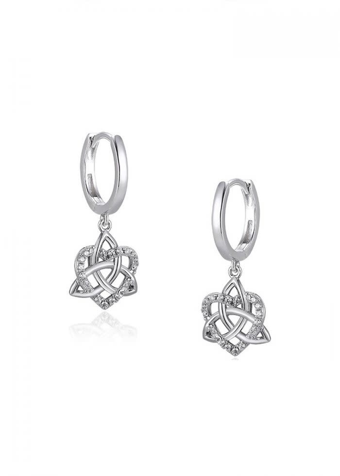 Boru Jewelry Trinity Heart Earrings w/ CZ