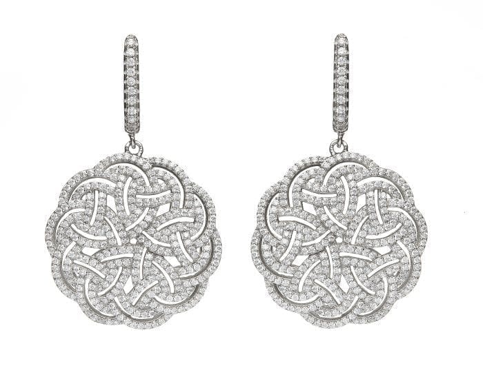 Boru Jewelry Interlaced Celtic Knot Earrings - Stone-set