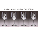 Sexton Company Custom Coat of Arms Wine Glass Set of 4