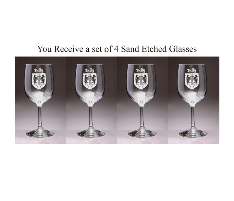 Sexton Company Custom Coat of Arms Wine Glass Set of 4