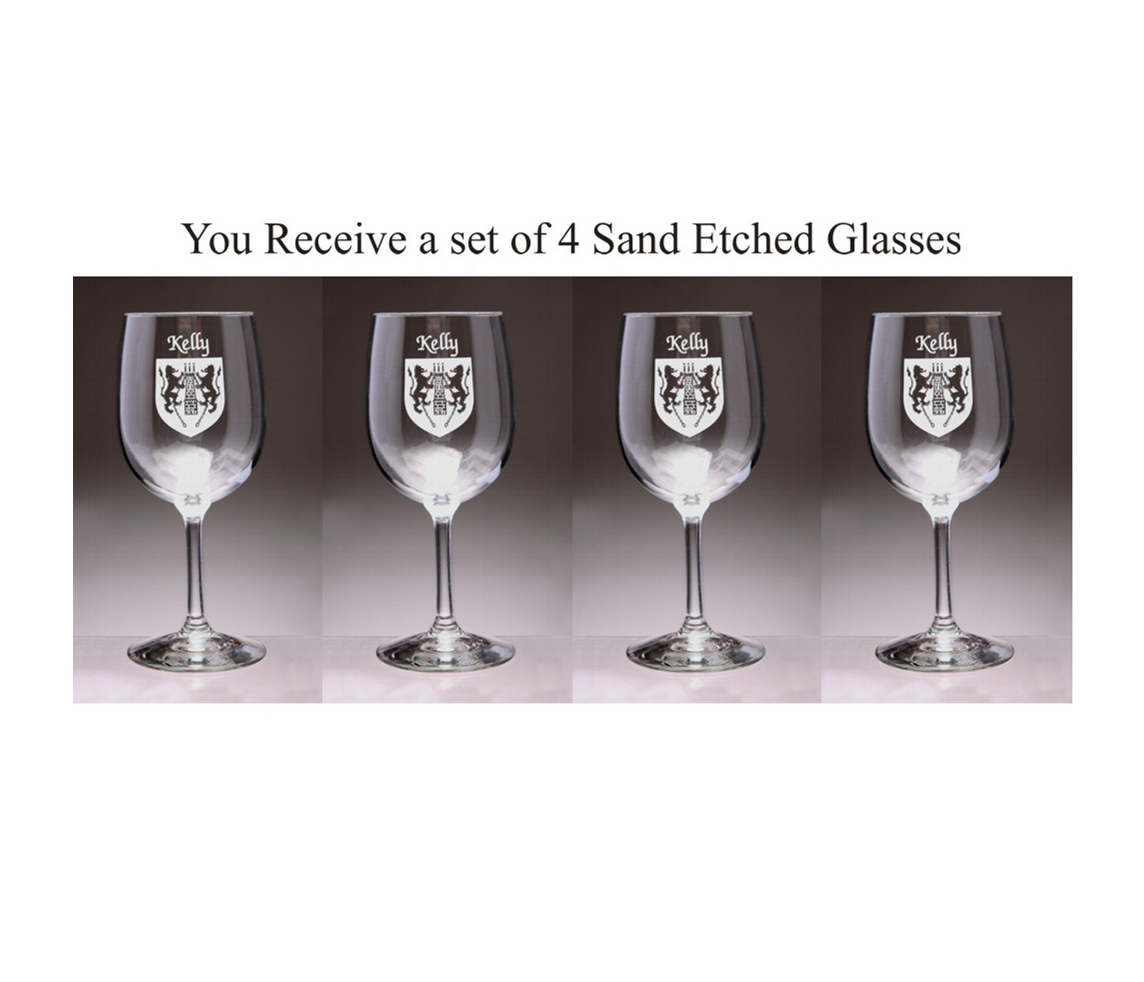 Sexton Company Custom Coat of Arms Wine Glass Set of 4