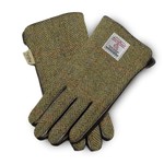 Islander Womens Tweed & Leather Gloves in Chestnut