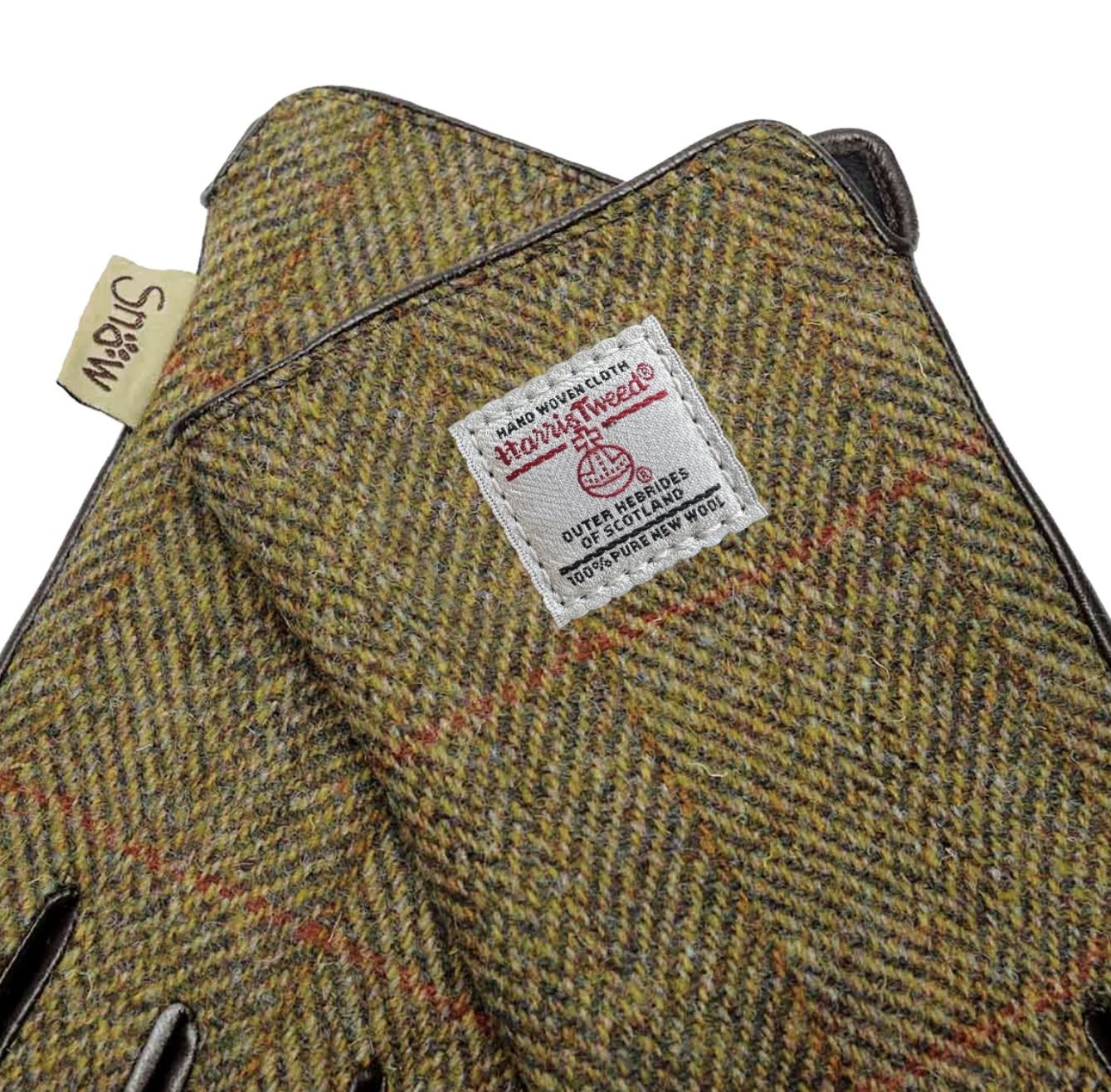 Islander Womens Tweed & Leather Gloves in Chestnut