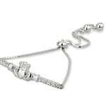Solvar Silver Claddagh Draw String Bracelet
