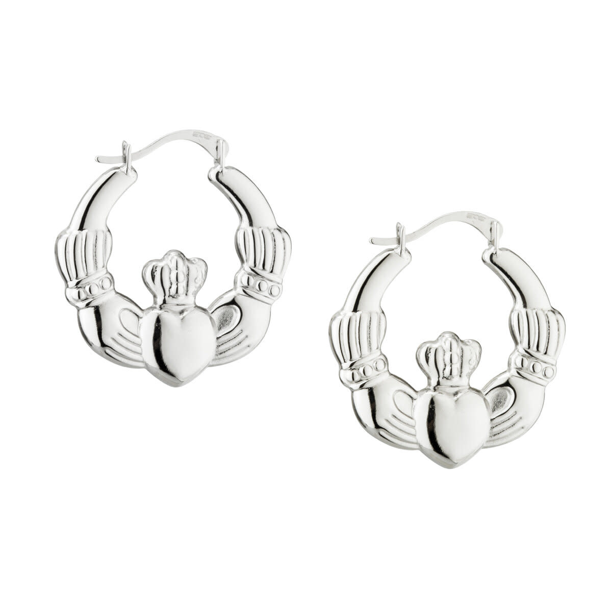 Solvar SS Claddagh Creole Medium Earrings