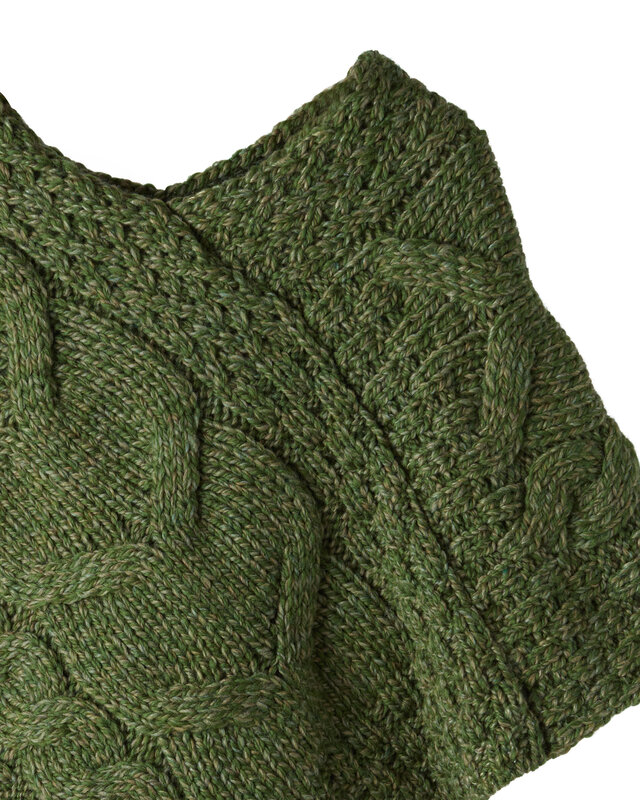 Aran Woollen Mills Children's V-neck Aran Poncho