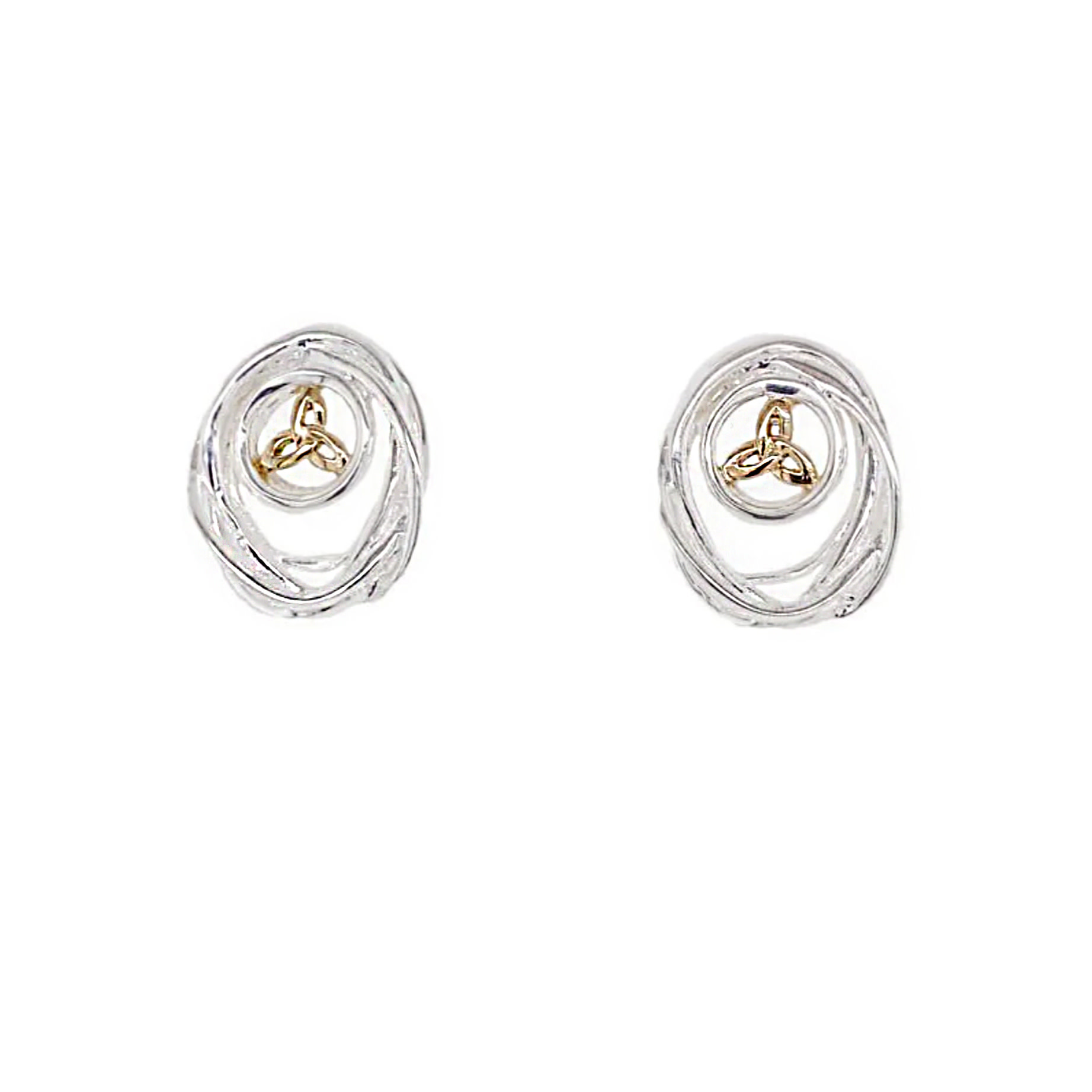 Keith Jack Silver + 10k Trinity Cradle of Life Post Earrings