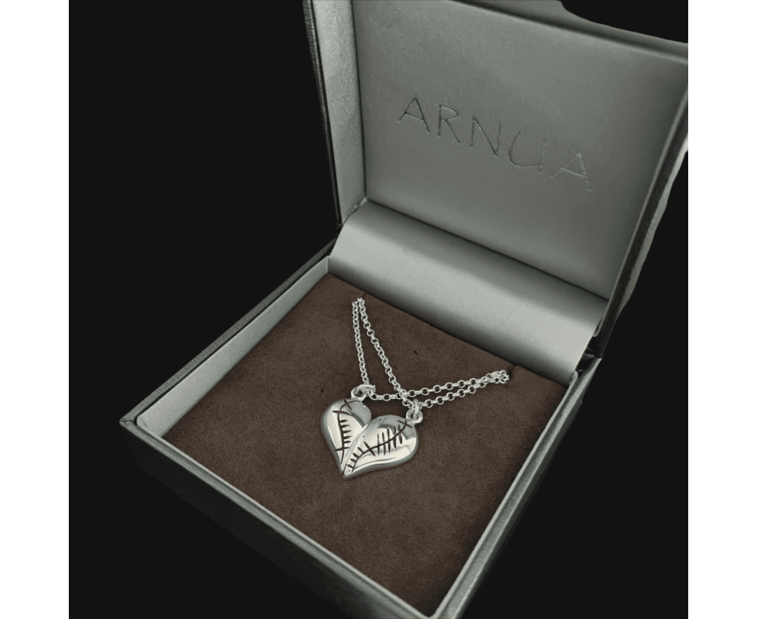 Arnua Ogham Anam Cara Heart Necklace Set