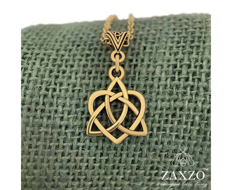 Zaxzo Gold Celtic Sister Knot Necklace 18"