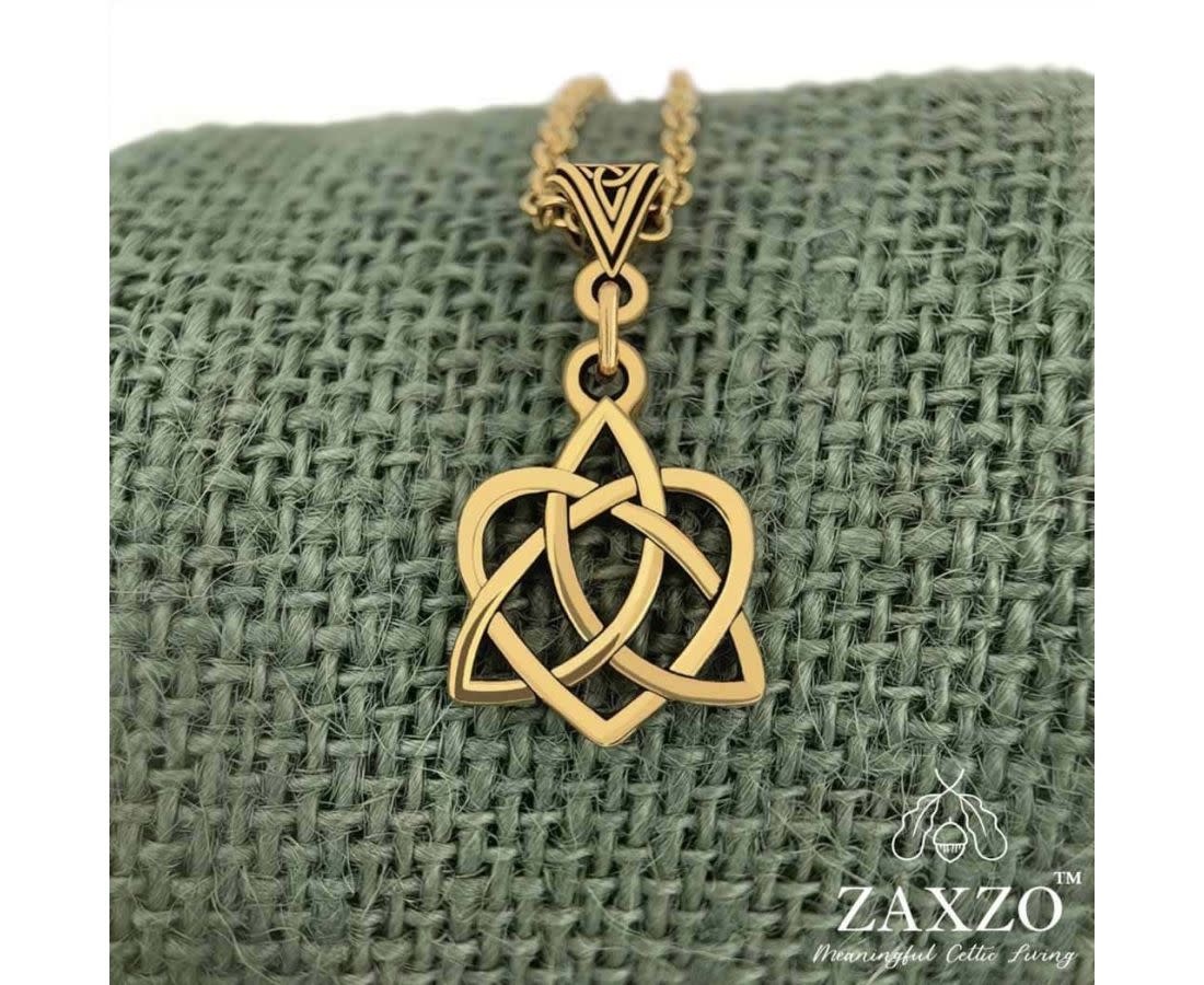 Zaxzo Gold Celtic Sister Knot Necklace 18"