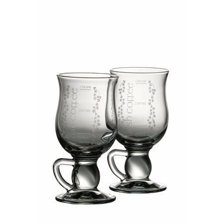 Belleek Galway Crystal Irish Coffee Mug Pair