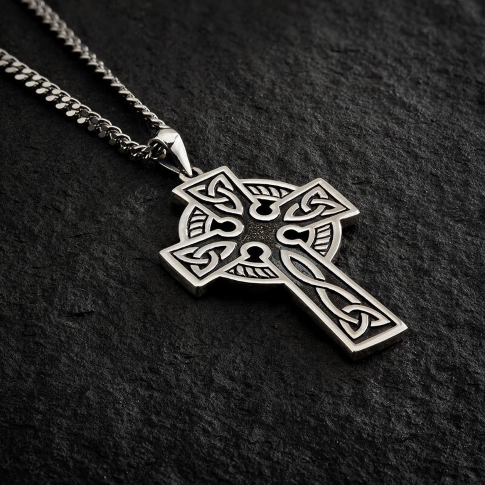 Sterling Silver Celtic Cross Necklace, 16 Inch Chain | St. Patrick's Guild