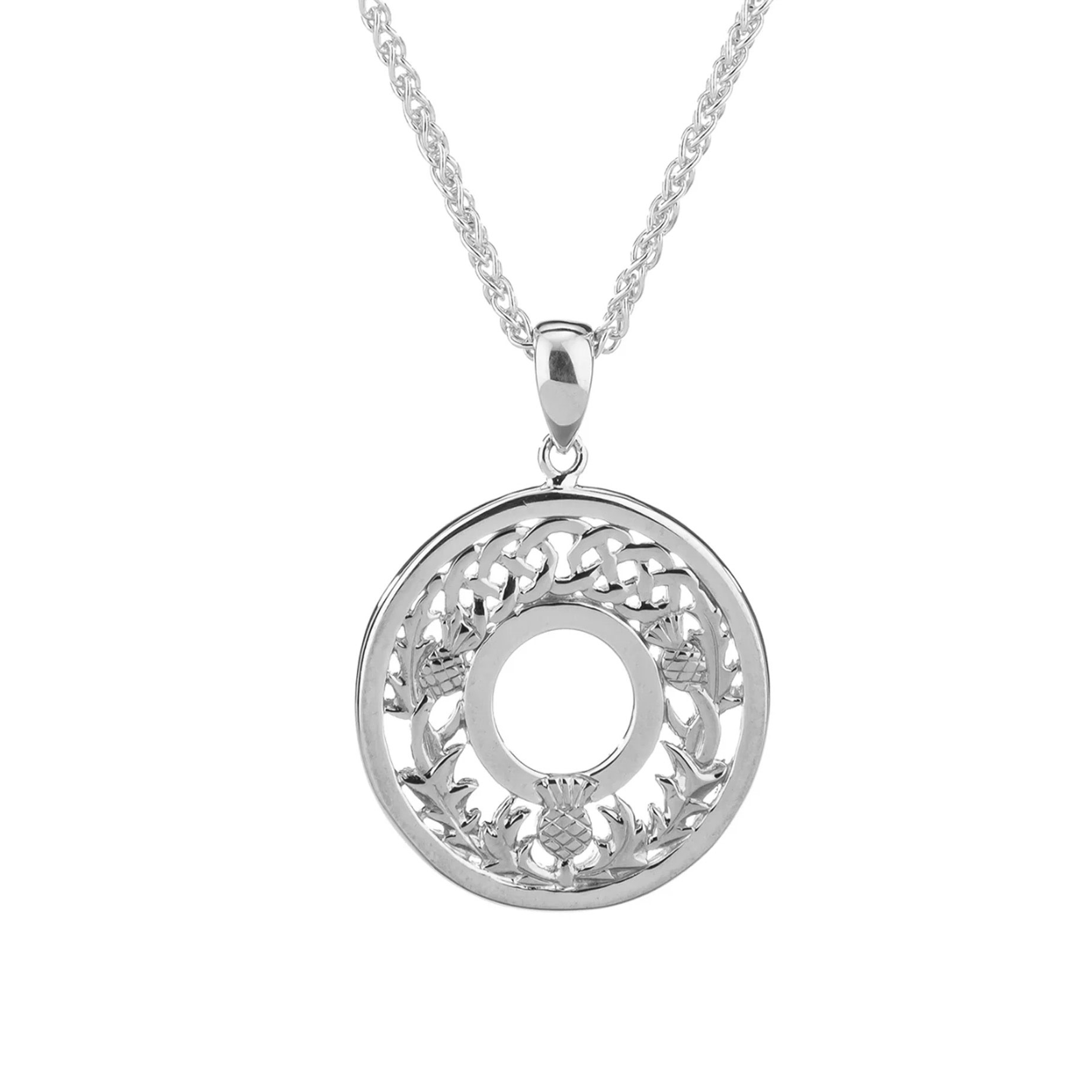 Keith Jack Sterling Silver Thistle Round Necklace