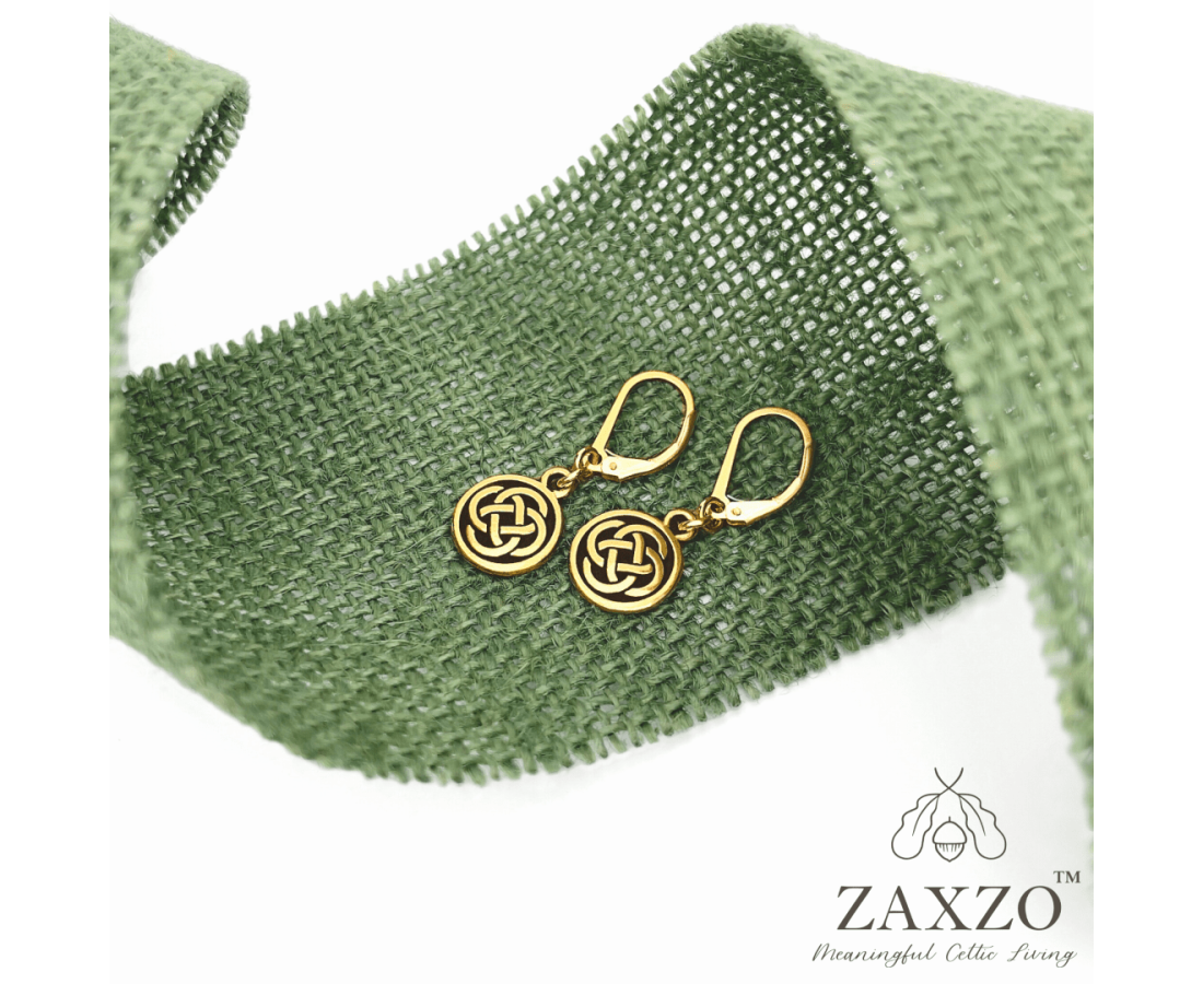 Zaxzo Gold Dara Knot Leverback Earrings