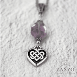 Zaxzo Silver Celtic Heart Necklace