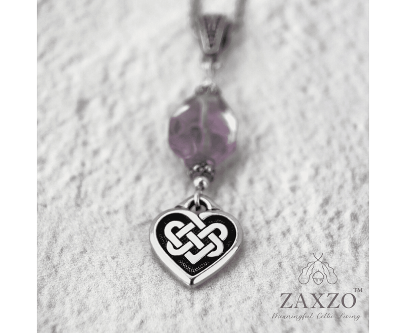 Zaxzo Silver Celtic Heart Necklace