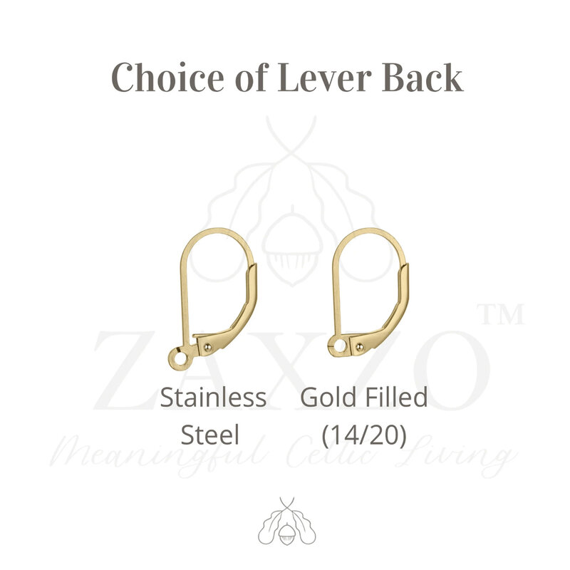 Zaxzo Gold Celtic Sister Knot Leverback Earrings