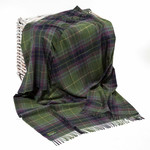 John Hanly 100% Lambswool Throw Purple Plaid