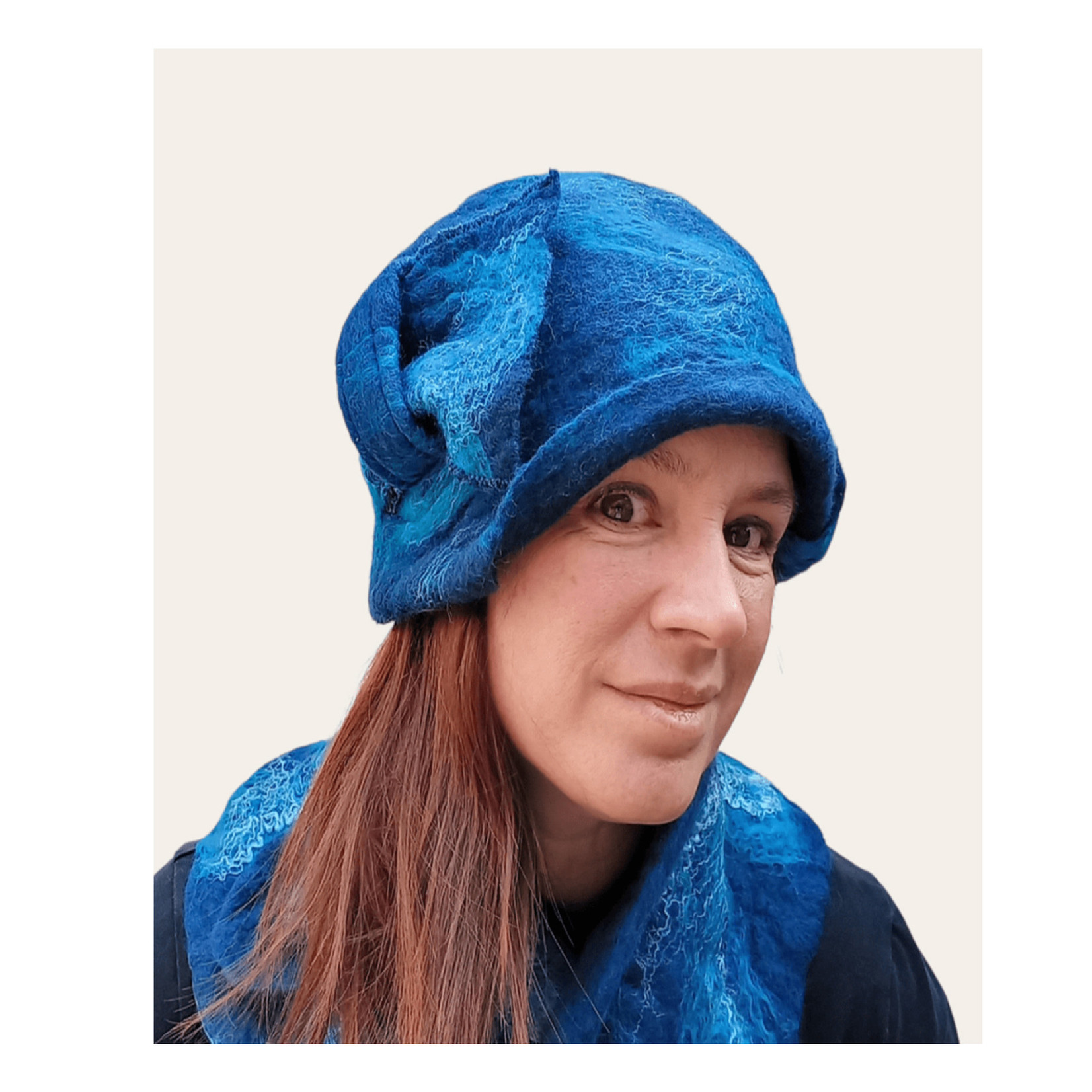 Jayne Gillan Designs Felt Valentia Hat: Deep Blue