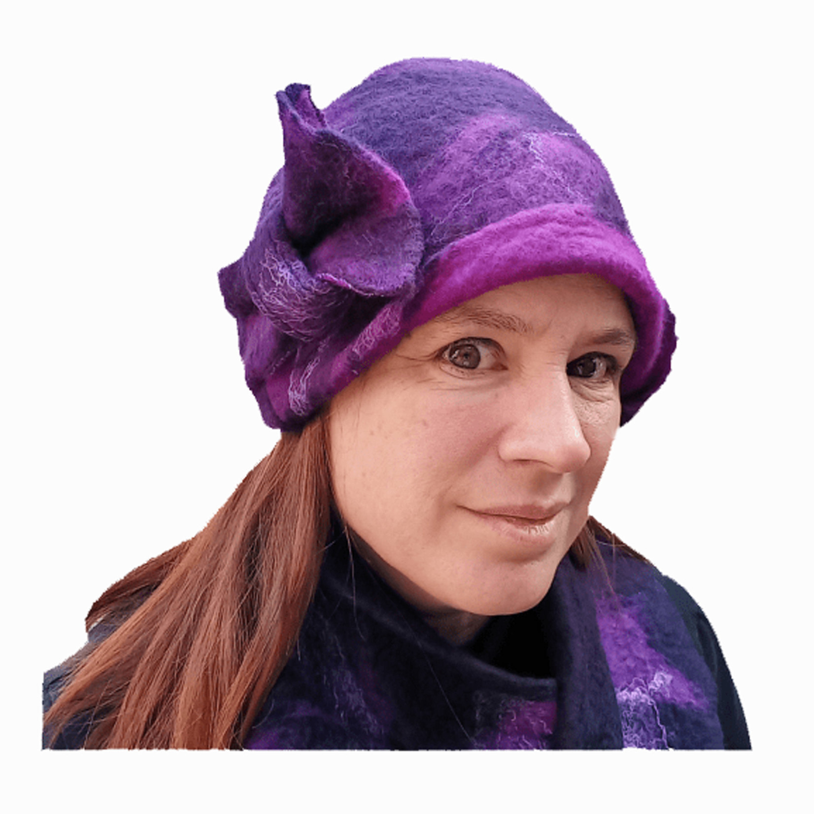 Jayne Gillan Designs Felt Valentia Hat: Plum
