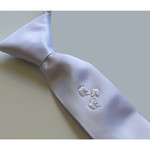 Simply Charming Boys White Tie with Shamrocks