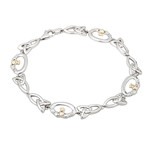 Solvar 10k Gold & Silver Claddagh Knotwork Bracelet