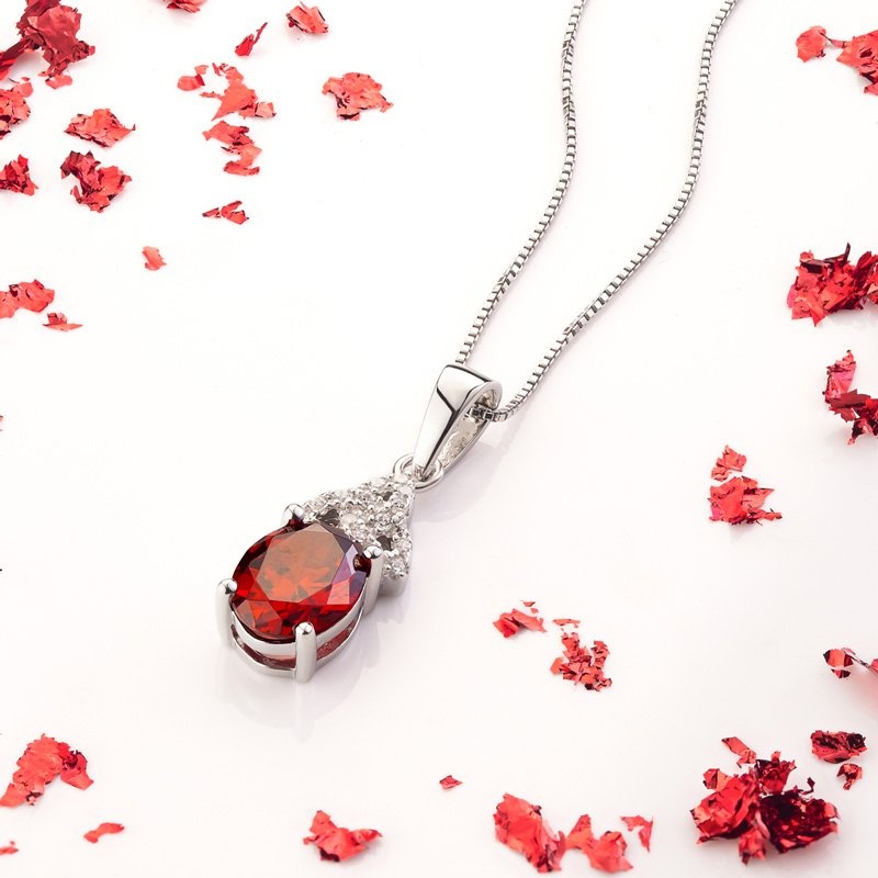 Solvar Sterling Silver Trinity Birthstone Pendant