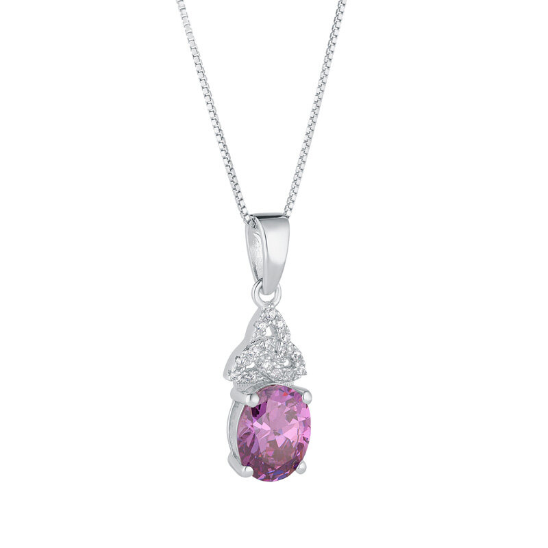 Solvar Sterling Silver Trinity Birthstone Pendant