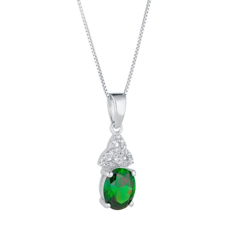 Solvar Sterling Silver Trinity Birthstone Pendant